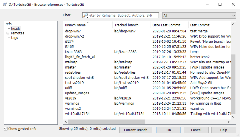 Browse All Refs Tortoisegit Documentation Tortoisegit Windows