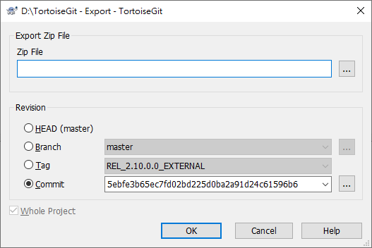The Export Dialog
