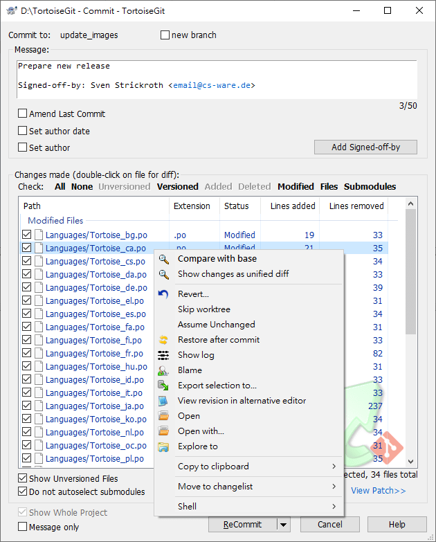 Committing Your Changes To The Repository TortoiseGit Documentation