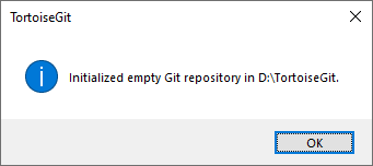 Successful repository creation message
