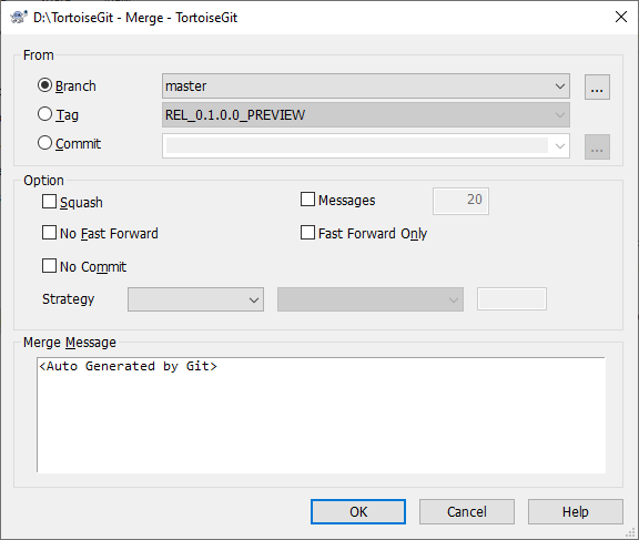 Merge dialog