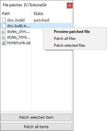 Patch File List